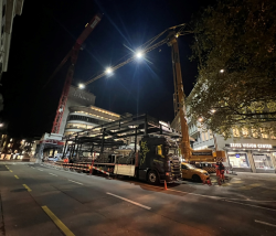 Montage Installationsplattform auf Parkhaus Steinmühleplatz
