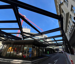 Installationsplatz auf Parkhaus Steinmühleplatz, Ansicht von unten